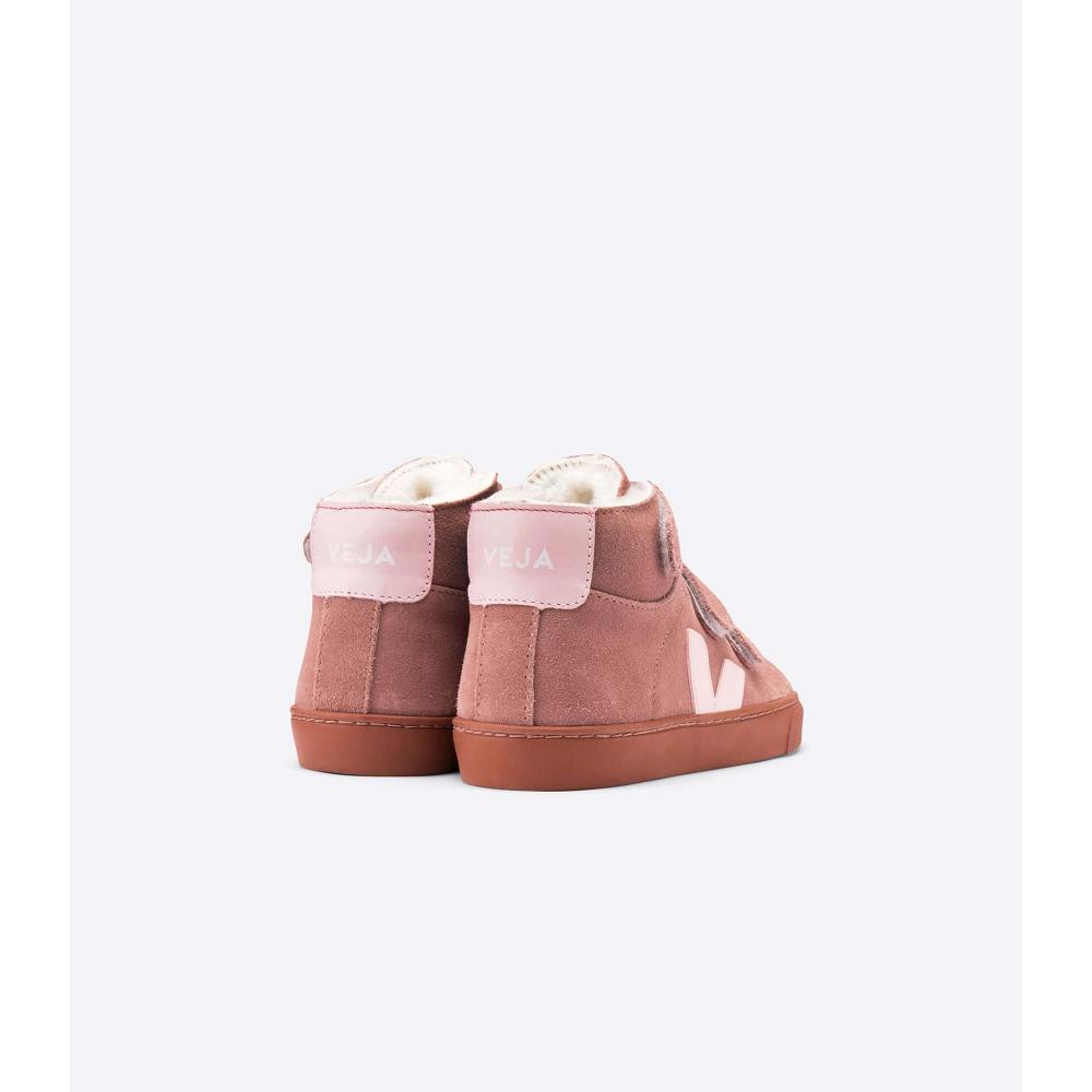 Veja ESPLAR MID FURED SUEDE Kids' High Tops Pink | NZ 688QMA